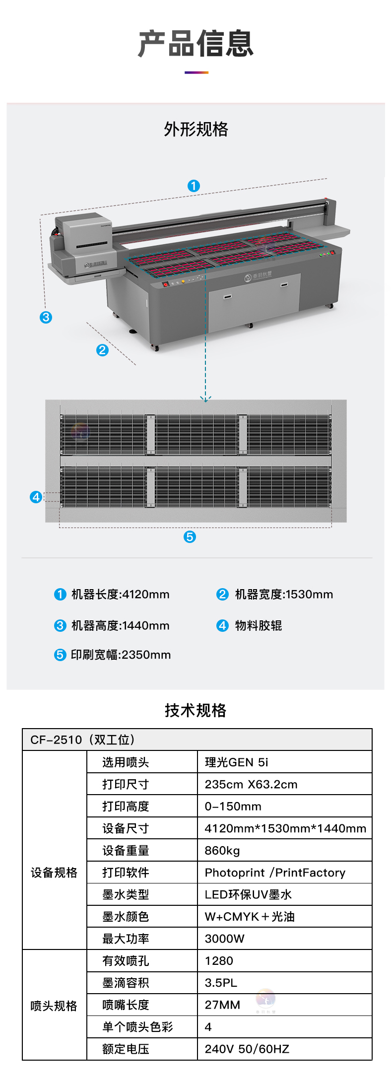 CF-2510JJ 雙工位16排圓柱體打印機設備參數
